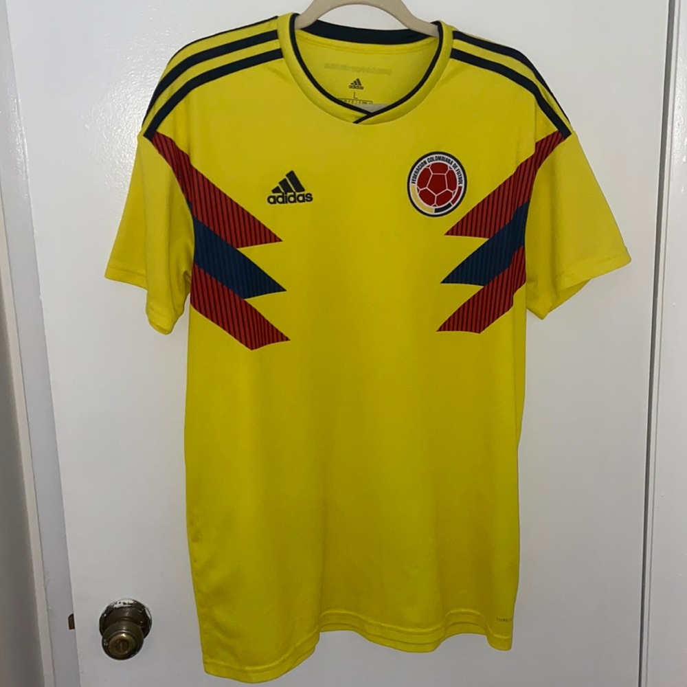 Adidas Colombia 2022 Soccer team yellow home Jersey mens Sz L